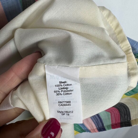 J.Crew Factory Rainbow Striped Off-Shoulder 100% Cotton Dress Size 6 Multi-Color - Picture 7 of 9